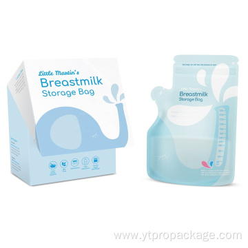 Custom baby breast milk bag with double zipper Breast milk  bags packaging Breast milk storage bags